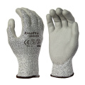 Gray HPPE Anti Cut PU Coated Gloves With Cut Level 3